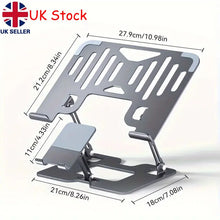 Load image into Gallery viewer, 2 In 1 Laptop Stand, With Phone Holder, Adjustable Steel Laptop Stand For Desk, Ergonomic Foldable Portable Desktop Laptoprise