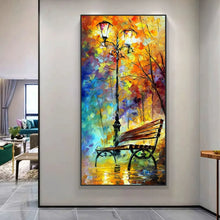 Load image into Gallery viewer, Abstract Streetlight Bench Canvas - Modern Living Room Wall Decor Art