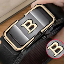 Load image into Gallery viewer, Men's Toothless Automatic Buckle New Fashion Belt with Letter Button Business Fashion High Quality Belt Festival Gift Selection