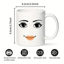 Load image into Gallery viewer, Funny Gamer Ceramic Mug Set, MAN FACE Mug,WOMAN Face Mug,Coffee Cup Birthday Mug, 11 Oz Novelty Coffee Mug/Cup,White