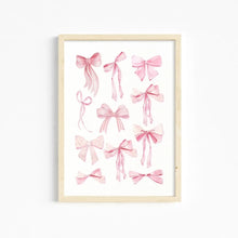 Load image into Gallery viewer, Trendy Pink Wall Art Bows Cherry Balloon Puppy Butterfly Canvas Painting Posters and Prints College Apartment Girl&#39;s Room Decor