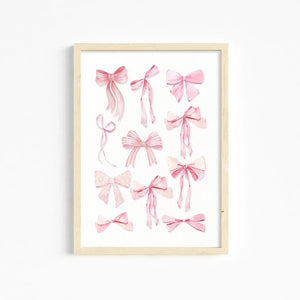 Trendy Pink Wall Art Bows Cherry Balloon Puppy Butterfly Canvas Painting Posters and Prints College Apartment Girl's Room Decor