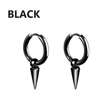 Load image into Gallery viewer, 1 Pairs Punk Stainless Steel Stud Earrings Black Earrings Set For Men Women Vintage Hip Hop Piercing Ear Jewelry