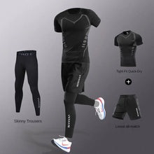 Load image into Gallery viewer, 3-7Pcs Men's Ice Fiber Quick-Dry Running Fitness Full Set/Suit Tracksuit For Marathon, Training Cycling，Jogging,Gym， sweatpants