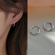 Load image into Gallery viewer, 925 Sterling Silver Round Stud Earrings for Women Simple Inlaid Design Hoops Earrings Wedding Party Jewelry Accessories Gifts