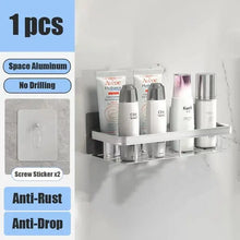 Load image into Gallery viewer, Bathroom Shelf No Drill Wall Mounted Shampoo Bottle Shower Corner Rack Toilet Storage Rack Aluminum Bathroom Kitchen Accessories