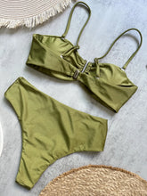 Load image into Gallery viewer, Bandeau Bikini Push Up Women Swimsuits 2024 Sexy Female Swimwear Brazilian Bikini Set Thong Biquini Swim Suits Solid Beachwear