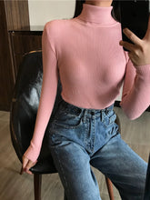 Load image into Gallery viewer, 2025 Autumn Winter Thick Sweater Women Knitted Ribbed Pullover Sweater Long Sleeve Turtleneck Slim Jumper Soft Warm Pull Femme