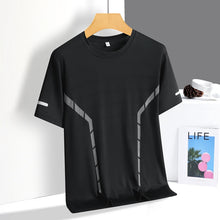 Load image into Gallery viewer, Running T-shirt Men Summer Ice Silk Thin Top Reflective Printing Quick Dry Short Sleeve Breathable Fitness Sports T-shirt 5XL
