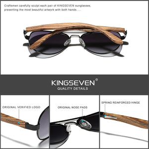 Kingseven Photochromic Pilot Sunglasses Men Polarized UV400 Retro Wood Sun Glasses