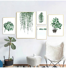 Load image into Gallery viewer, Wall Art Paintings for Living Room Home Decor Scandinavian Style Tropical Plants Poster Green Leaves Decorative Picture Modern