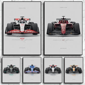 F1 Racing Car Poster – Formula 1 Canvas Wall Art Home Decoration