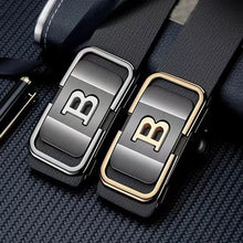 Load image into Gallery viewer, Men's Toothless Automatic Buckle New Fashion Belt with Letter Button Business Fashion High Quality Belt Festival Gift Selection