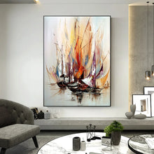 Load image into Gallery viewer, Modern Abstract Seascape Wall Art - Sailing HD Oil on Canvas Poster - Home Decor