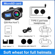 Load image into Gallery viewer, Q58 Max Motorcycle Intercom Headset Helmet Waterproof 300M BT Wireless intercommunicator For2 Riders Music Share With Flashlight