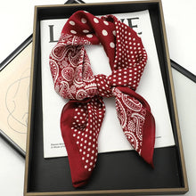 Load image into Gallery viewer, Luxury Polka Dot Silk Square Scarf Women Hijab Hair Bands Neckerchief Female Satin Shawl Ribbon Headband Fashion Wraps Bandana