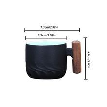 Load image into Gallery viewer, Creative Handmade Exquisite Coffee Cup Vintage Coffee Cup With Wooden Handle Mug Cups Mugs Drinkware Kitchen Dining Bar Home