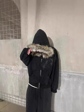 Load image into Gallery viewer, Autumn/Winter Y2k Women Aesthetic Harajuku Faux Fur Collar Hoodies Clothes Graphic Hip Hop Punk Gothic Zip Up Hoodies 2025 new