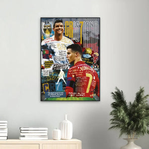 CR7 Cristiano Ronaldo Canvas Art – Portugal Football Star Motivational Quote Decor