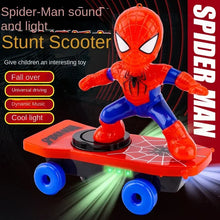 Load image into Gallery viewer, Spiderman Flip Skateboard! Lights, Sounds, Stunts