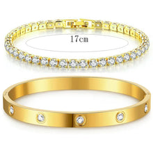 Load image into Gallery viewer, Stackable Gold Tennis Bracelets for Women 14K Gold Plated CZ Jewelry