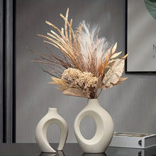 Load image into Gallery viewer, Hollow Nordic Modern Ceramic Vase Set of 2 for Modern Home Decor,Modern Boho Hollow Flower Vases for Living Room Bookshelf