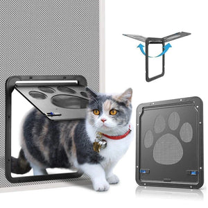 Small Pet Screen Door with Dog Paw Print Anti-Bite Design for Cats and Dogs