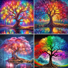 Load image into Gallery viewer, GATYZTORY 5D Diamond Painting Tree Mosaic Full Round Drill Home Decor 30x30cm