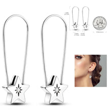 Load image into Gallery viewer, 925 Silver Hoop Earrings  For Woman Pendientes Zircon Heart Shape Star Eardrop Original Earring Fashion Jewelry