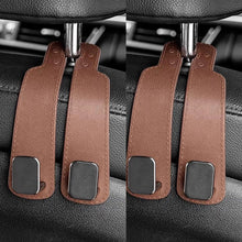 Load image into Gallery viewer, Universal Car Seat Back Headrest Hook Phone Holder Foldable ABS Leather Suede Auto Vehicle Organizer Hanger Bag Purse Storage