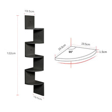 Load image into Gallery viewer, 5-layer wooden wall rack corner rack wall-mounted bookshelf modern simple home decoration storage