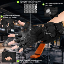 Load image into Gallery viewer, Workout Gym Gloves Men Women 3MM Padded Half Finger Fitness Training Gloves