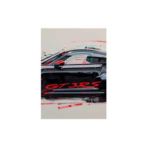 GT3 RS Graffiti Wall Art, HD Canvas Print Poster, Home, Living Room, Room Decoration