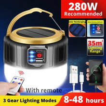 Load image into Gallery viewer, Portable Solar LED Camping Light Waterproof Rechargeable Tent Lantern
