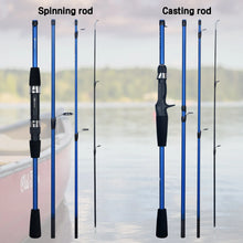 Load image into Gallery viewer, Ultralight Travel Fishing Rod Carbon 4 Section Baitcasting Spinning Trout Lure Pole