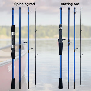 Ultralight Travel Fishing Rod Carbon 4 Section Baitcasting Spinning Trout Lure Pole