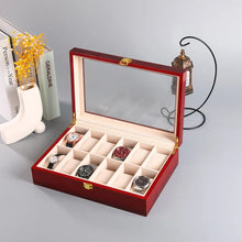 Load image into Gallery viewer, Wooden Watch Box 1/2/3/5/6/10/12 Slot Watch Gift Box Watch Storage Travel Case Organizer Men Jewellery Box Piano-bake-paint