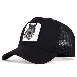 Unisex Wolf Embroidery Baseball Cap: Adjustable Sunscreen Outdoor Hat