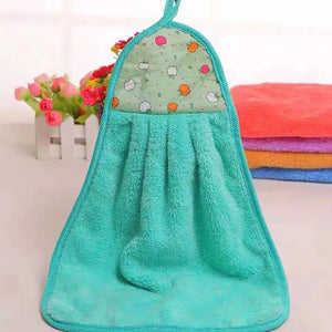 4pcs Coral Velvet Bathroom Towels Soft Absorbent Hanging Cloth Kitchen Set