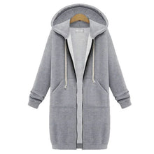 Load image into Gallery viewer, 2024 Women's Autumn Winter ThickenHoodies Parkas Loose Hooded Jackets Zipper Pocket Maxi Size Sweatshirt Sports Dresses Outwear