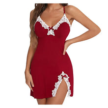 Load image into Gallery viewer, Lace Silk Nightgown - Sexy Sleeveless Night Dress for Women