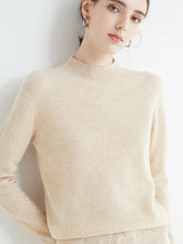 Load image into Gallery viewer, AOSSVIAO 2025 Autumn Winter Solid Mock-neck Pullover Sweater For Women Casual Knitwear Female Clothing Basic Soft Tops