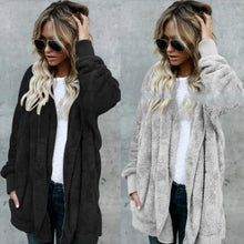 Load image into Gallery viewer, 12 Colors Fleece Sweatshirt Long Cardigans Autumn Winter Female Long Sleeve Double Side Wear Flurry Loose Hoodie Coats Outwear