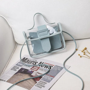 Fashion Lady PVC Jelly Crossbody Bag Transparent Shoulder Handbag Women's Purse