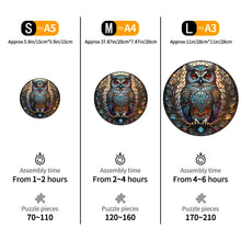 Load image into Gallery viewer, Circular Wooden Owl Puzzle: Unique Family Gift, Fun for Adults &amp; Kids