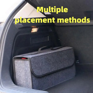 Large Anti-Slip Car Trunk Organizer - Soft Felt Storage Bag with Compartments for Tools