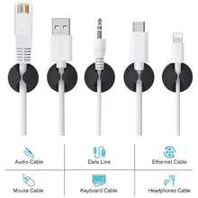 Load image into Gallery viewer, 5/50Pcs Cable Clip Winder Organizer Round Charger Cord Clips Desk Tidy Management Wire Adhesive Holder Clamp in Home Office Car