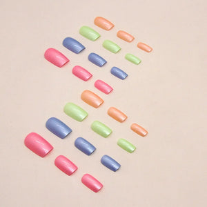 Short French Nails! Rainbow Tips, 24 Pc Press-On Kit