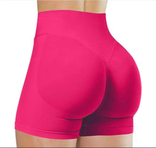 Load image into Gallery viewer, Summer High Waisted Yoga Shorts for Women Fashionable and Sexy Running Fitness Pants Solid Color Yoga Leggings Elastic Tights