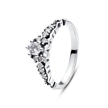 Load image into Gallery viewer, 925 Sterling Silver Rings For Women Original Crown Love Heart Wishbone Engagement Wedding Rose Gold Crystal Ring Luxury Jewelry